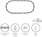Cadena motosierra 3/8" / 0.043" 1,1 mm. / 44 eslabones / 90 px