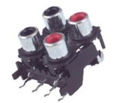 Conector RCA Base 4 RCA Hembra Circuito Impreso