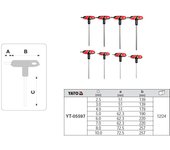 Yato YT-05597 llave hexagonal Juego de llaves allen Métrico 8 pieza(s)