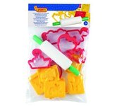 Jovi - 12 moldes de diferentes formas y rodillo modelaje de plastilina (7/6R)
