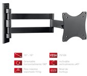 Soporte TV Extensible VESA 75/100 NEGRO