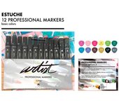Alex bog rotuladores gama artist doble punta colores básicos en estuche de 12