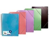 Carchivo carpeta metal espiral pp 20 fundas a4 cierre c/gomas colores metalicos surtidos