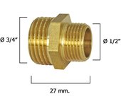 Machones reductores pulidos 3/4" a 1/2"