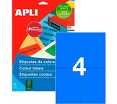 APLI 12992 - Etiquetas azules permanentes 105,0 x 148,0 mm 20 hojas