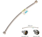 Latiguillo Flexible Acero Inoxidable Macho 3/8 - Hembra 1/2-300mm