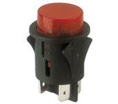Interruptor/Pulsador Unipolar ON-OFF Luminiso ROJO