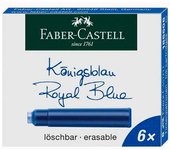 Faber-Castell 185506 - Cartuchos de Tinta estándar, 6 unidades), color azul