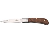 Navaja de bolsillo Third K4111W, mango de madera grabado a láser, hoja de 8,6 cm, peso 77 gr, bloqueo pistón, herramienta para uso deportivo, pesca y caza