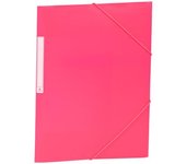 Carchivo, carpeta solapas plastico polipropileno folio con etiq goma rosa