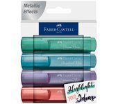 Faber-Castell 154624 - Pack 4 Marcadores Textliner - Nuevos Metalicos