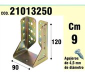 WOLFPACK LINEA PROFESIONAL Soporte para Madera Alas Interiores Bicromatado 90 mm.