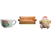 Grupo Erik Set Adornos Decoración árbol de Navidad, 3 Figuras Friends Diferentes - Merchandising Oficial