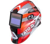 Yato YT-73921 pantalla y casco de soldadura Welding helmet with auto-darkening filter Negro, Rojo, Plata