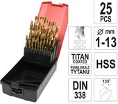 YATO, modelo YT-44676, Juego de brocas, 25 piezas, ideal para perforación en metal, madera y plástico, herramienta profesional para perforaciones precisas y duraderas
