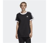 Camiseta adidas 3-stripes negro mujer