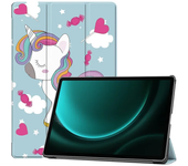 For Samsung Galaxy Tab S9 FE Plus Case Fashion Painted Fold Stand Leather Cover For Galaxy Tab S9 FE Plus Smart Case 12.4 inch