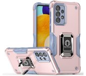 KEYSION Shockproof Armor Case for Samsung A53 A73 A33 A23 Silicone+PC Metal Ring Stand Phone Back Cover for Galaxy A52S 5G A32