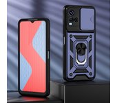 KEYSION Shockproof Case for VIVO Y21 Y21S Y33S Push Pull Camera Protection Ring Stand Phone Back Cover for VIVO V21 5G V21E 4G