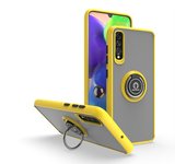 KEYSION Fashion Matte Case for Samsung A70 A50S Transparent Ring Stand Shockproof Phone Back Cover for Galaxy A40 A30S A20 A10S