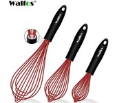 Walfos 1pcs/3set Multifunctional Rotating Manual Whisk Mixer Mini Plastic Kitchen Whisk Baking Tool Silicone Whisk