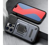 KEYSION Shockproof Case for iPhone 14 Pro Max 14 Plus Slide Camera Lens Protection Ring Stand Phone Cover for iPhone 13 Pro Max