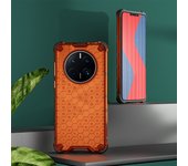 KEYSION Shockproof Armor Case for Huawei Mate 50 Pro Silicone+PC Transparent Honeycomb Phone Cover for Huawei Mate 40 Pro