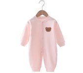 Pelele de algodón para bebé, mono de oso de Color sólido, ropa de una pieza para recién nacido, 0 a 18 meses, Otoño, 2023