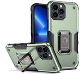 KEYSION Shockproof Armor Case for iPhone 13 Pro Max Ring Stand Phone Back Cover for Apple iPhone 12 Pro Max 11 Pro Max