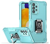 KEYSION Shockproof Armor Case for Samsung A53 A73 A33 A23 Silicone+PC Metal Ring Stand Phone Back Cover for Galaxy A52S 5G A32