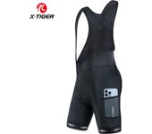 X-TIGER Men's Cycling Bike Bib Short with Phone Pockets 5D Padded Shockproof Breathable Quick-Dry Biking Bicycle Bib Tights