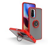 KEYSION Fashion Matte Case for POCO F3 5G Transparent Ring Stand Shockproof Phone Back Cover for Xiaomi Mi 9T Pro Redmi K40 Pro