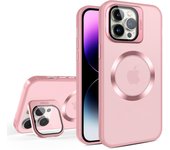 KEYSION Transparent Matte Case for Mag-safe for iPhone 13 Pro Max Lens Film Stand Phone Cover for iPhone 13 12 11 Pro Max