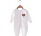 Pelele de algodón para bebé, mono de oso de Color sólido, ropa de una pieza para recién nacido, 0 a 18 meses, Otoño, 2023