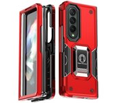 KEYSION Shockproof Armor Case for Samsung Galaxy Z Fold 4 5G Silicone + PC Metal Ring Stand Phone Back Cover for Galaxy Z Fold 4