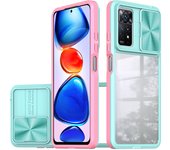 KEYSION Case for Redmi Note 11 Pro 5G 11S 10S Transparent Slide Camera Protection Phone Cover for Xiaomi POCO X3 NFC M3 Pro 5G
