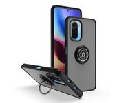 KEYSION Fashion Matte Case for POCO F3 5G Transparent Ring Stand Shockproof Phone Back Cover for Xiaomi Mi 9T Pro Redmi K40 Pro