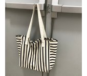 New Beach Tote Bag Fashion Women Canvas Summer Large Capacity Striped Shoulder Bag Tote Handbag Shopping Shoulder Bags ﻿