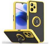 KEYSION Fashion Matte Case for Realme Narzo 50A Prime Transparent Shockproof Ring Stand Phone Back Cover for Narzo 50A Prime