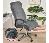 coolazy M/L Size Velvet Office Computer Chair Cover Stretch Plush Anti-dirty Seat Cover Rotating Gaming Desk Chair Slipcover