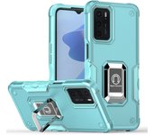 KEYSION Shockproof Armor Case for OPPO A16 A16S A95 A74 4G Silicone+PC Ring Stand Phone Back Cover for OPPO Reno 6 5G