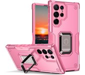 KEYSION Shockproof Armor Case for Samsung S23 Ultra 5G S23+ Ring Stand Camera Protection Phone Cover for Galaxy S22 Plus 5G