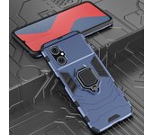 KEYSION Shockproof Armor Case for Xiaomi POCO M4 5G Silicone+PC Metal Ring Stand Phone Back Cover for POCO M4 5G