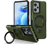 KEYSION Shockproof Case for Xiaomi POCO X5 Pro 5G Silicone+PC Metal Ring Stand Phone Cover for POCO X4 Pro X3 Pro X3 NFC M3