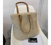 Handmade Woven Straw Beach Bag Large Capacity Shoulder Bag Women Raffia Travel Shopper Totes Summer Vacation Casual Handbags