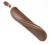 Retro Genuine Leather Pencil Case College Top Layer Crazy Horse Leather Handmade Zero Wallet Stationery Storage Bag