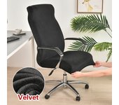 coolazy M/L Size Velvet Office Computer Chair Cover Stretch Plush Anti-dirty Seat Cover Rotating Gaming Desk Chair Slipcover