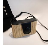 Simple Straw Box Flap Bag Women Summer Crossbody Bag Fashion Beach Shoulder Bag