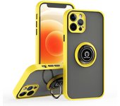KEYSION Fashion Matte Case for iPhone 12 Pro Max 12 mini Transparent Ring Stand Shockproof Phone Cover for iPhone 11 Pro Max