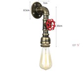 Industrial Water Pipe Wall Sconce Steampunk Vintage E27 Edison Rustic Wall Lamp for Corridor Cafe Bar Home Rust